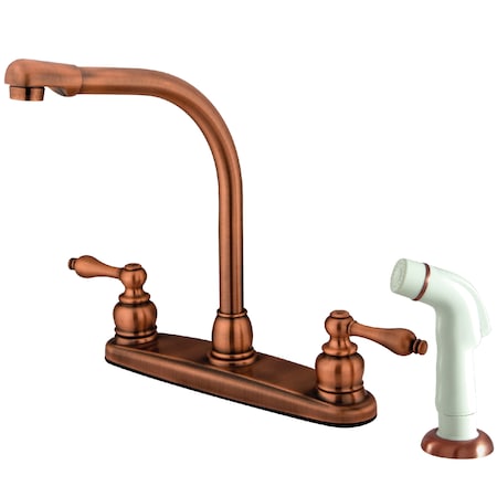 Kingston Brass Victorian Centerset Kitchen Faucet, Antique Copper KB716AL